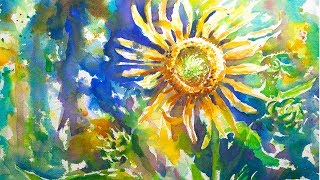 sunflower watercolor painting tutorial