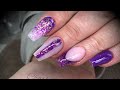 Acrylic nails - purple glitter design set