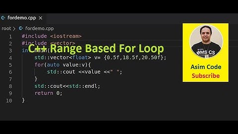 C++ Range Based For Loop