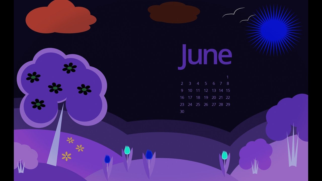 June 2018 Calendar Wallpapers - YouTube