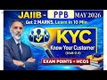 Know Your Customer JAIIB-PPB June 26 - Get 2 Marks in 10 Min Exam  (definition)  MCQs #S11