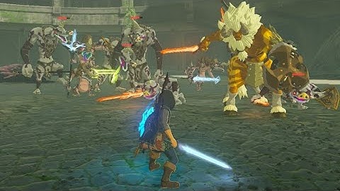Golden Lynel + 9 Silver Enemies | Testrun of BotW All-stars Challenge at the Coliseum: Beginning