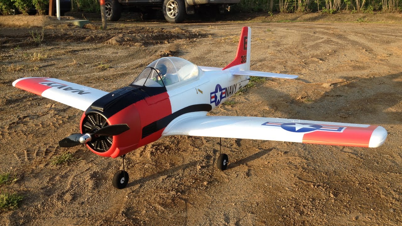 Parkzone T-28 Trojan Parkflyer RC Plane Taking Off and ...