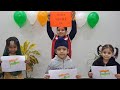 Republic day celebration by kids  national anthem  blooming childhood