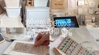 stay home vlog 🏡 | muji drawer, haul, journaling and movies!