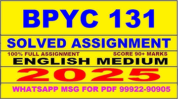 bpyc 131 solved assignment 2025 | bpyc 131 solved assignment in english 2025 | bpyc 131 2024-25