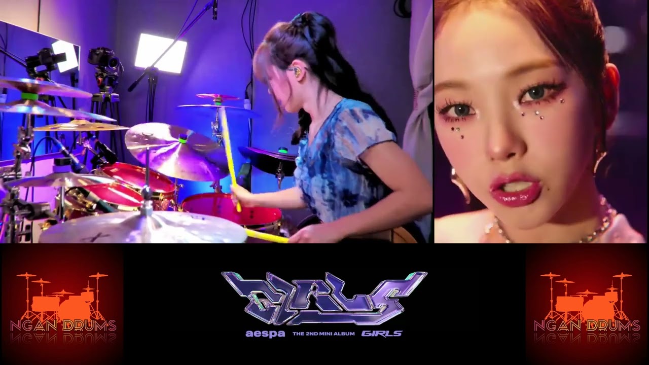 aespa girls, drummer girl, drummer subin. 