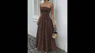 Elegant Polka dot Off shoulder Midi Dresses