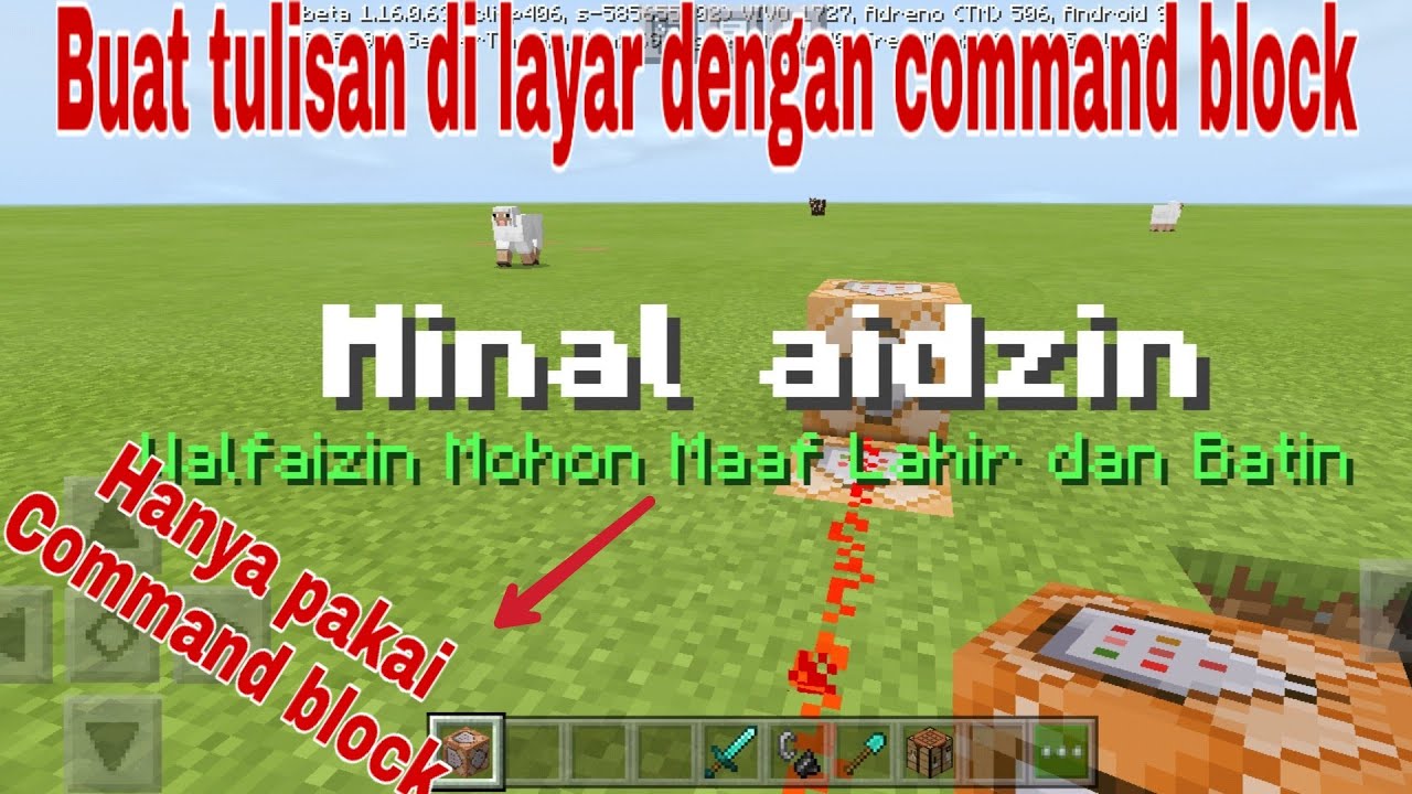 Cara Membuat tulisan  di minecraft  pake command block YouTube