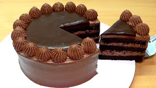 Chocolate Cake without oven | Chocolate whipped cream cake | whipped chocolate ganache cake