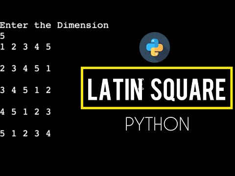 Python Programming - Latin Square | Data Science Galaxy