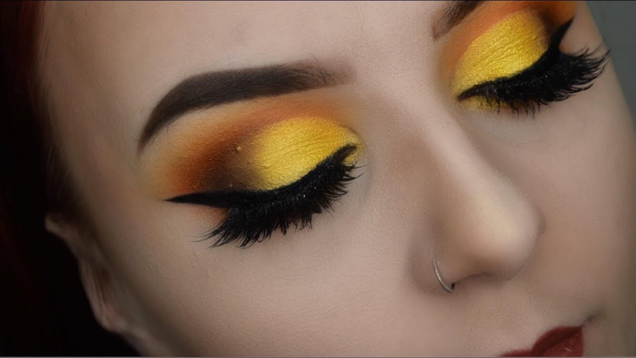 SUNSET YELLOW AND ORANGE CUT CREASE EYESHADOW TUTORIAL Kat Von D