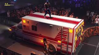 WWE 2K24 Hardcore Title Match Rey Mysterio vs Santos Escobar Ambulance Match [AWC Wrestling]