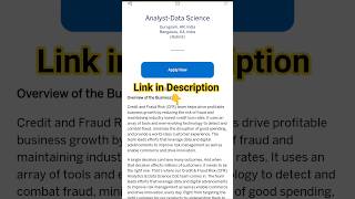 Data Analyst Job || American express hiring for data analyst || #job #shortsfeed #ytshorts #viral