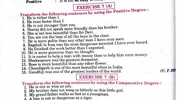 Transformation exercise 7A | Transformation of Sentence | interchange of comparison of degrees