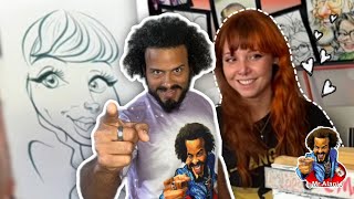 Red top in white! Caricature by Alani J