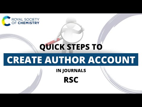 ✫✔ Quick steps to create author account in Journal - RSC Publisher ✔✫