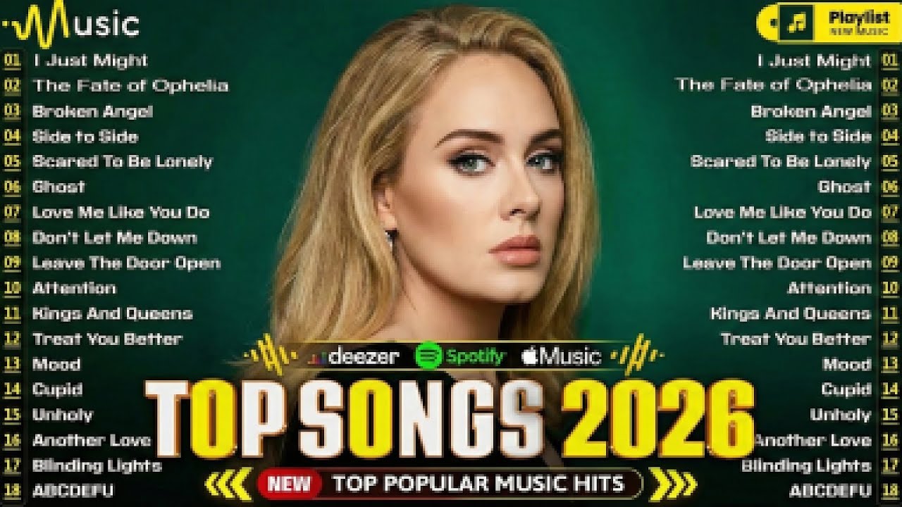 Adele, Taylor Swift, Ariana Grande, Selena Gomez, Rihanna, Sia - Billboard Top 50 This Week Playlist