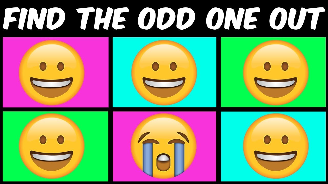 Can You Spot The Odd One Out? Emoji Brain Game For Kids | Best Find The  Difference Photo Puzzles - Youtube