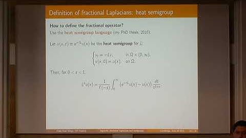 Multiple Speakers | The Signorini problem, fractional Laplacians and the language of semigroups