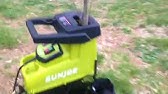 Cj603e Sun Joe 1 7 Inch Cutting Diameter Electric Silent Wood Chipper Shredder Live Demo Youtube