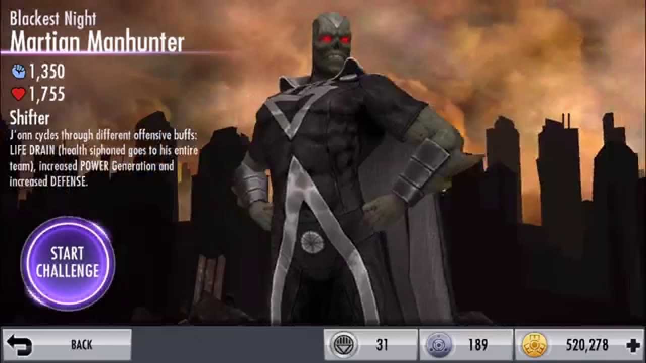 Injustice Gods Among Us Blackest Night Martian Manhunter Challenge Is Live Youtube