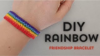 DIY Rainbow Friendship Bracelet.2 step.Easy Tutrial For Beginners.How to Make RainbowBracelet.Gulnar