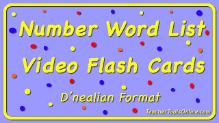 Number Word List Video Flash Cards (D'nealian Font)