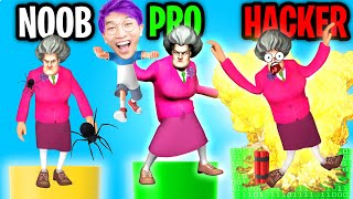 Can We Go NOOB vs PRO vs HACKER In SCARY TEACHER 3D!? (NEW LEVELS!)