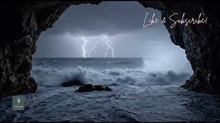 Deep Sleep: Powerful Ocean Storm & Crashing Waves (10 Hours, Dark Screen)