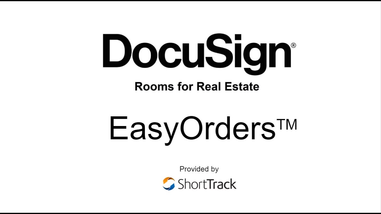 DocuSign Rooms for Real Estate - placing a title order
