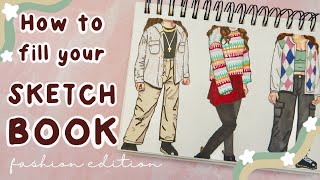 Creative Ways to Fill Your Sketchbook  FASHION EDITION! Easy Drawing Ideas