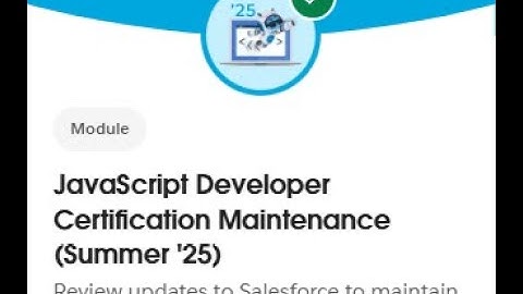 JavaScript Developer Certification Maintenance (Summer 