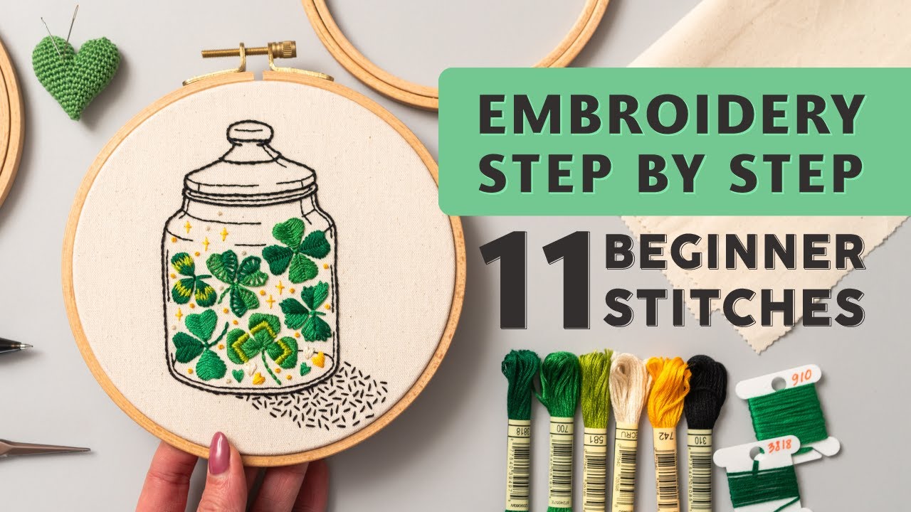 Learn BEGINNER EMBROIDERY Stitches | Hand Embroidery Tutorial - YouTube