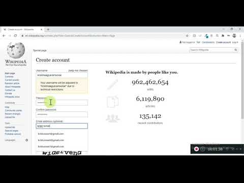 How to create a account in Wikipedia.