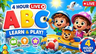 🔴 4 Hours ABC Phonics Learning for Toddlers 📚 | Learn Letters & Sounds | Calm Preschool Livestream