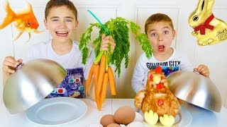 REAL FOOD VS GUMMY FOOD CHALLENGE - Spécial Pâques ! - Easter Edition 🍫