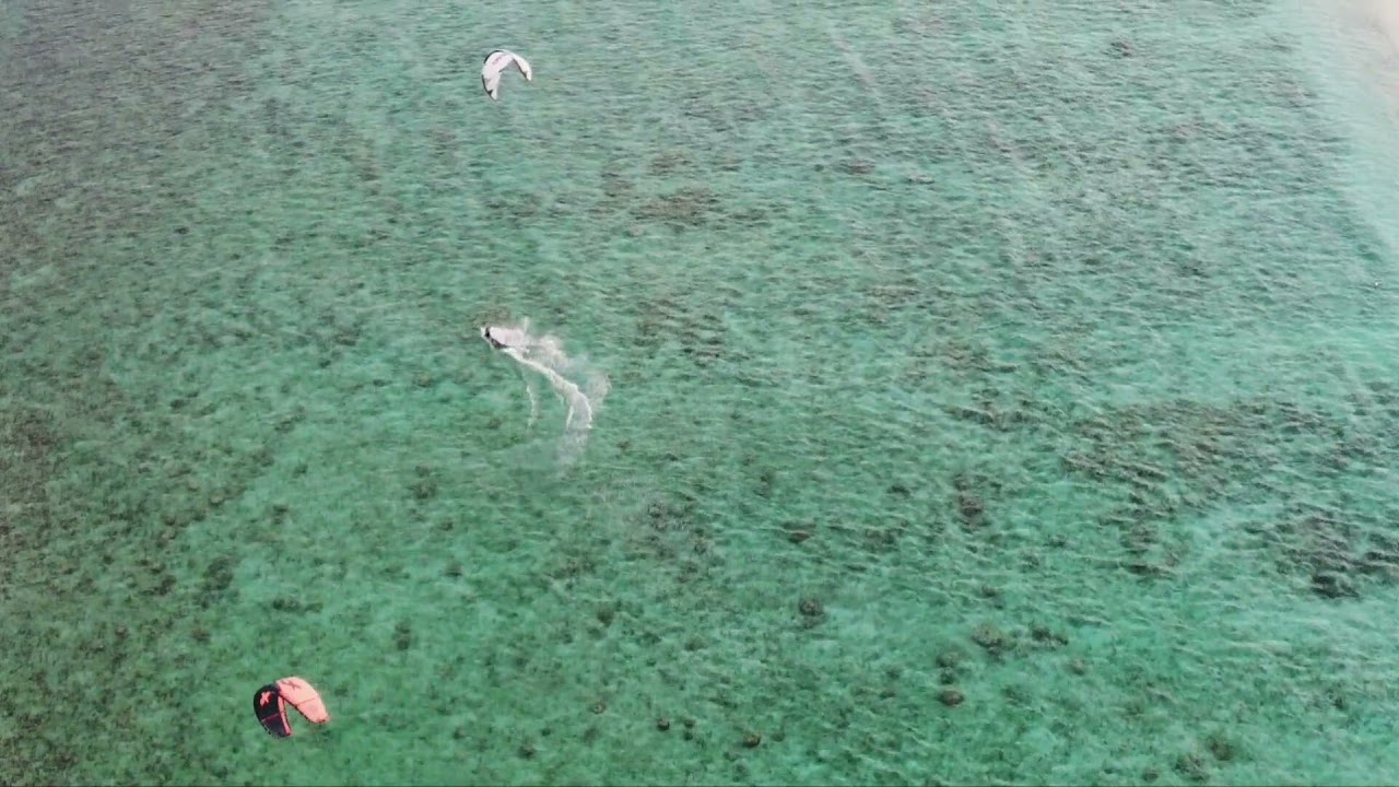 Kitesurfing is an extreme sport on the beach