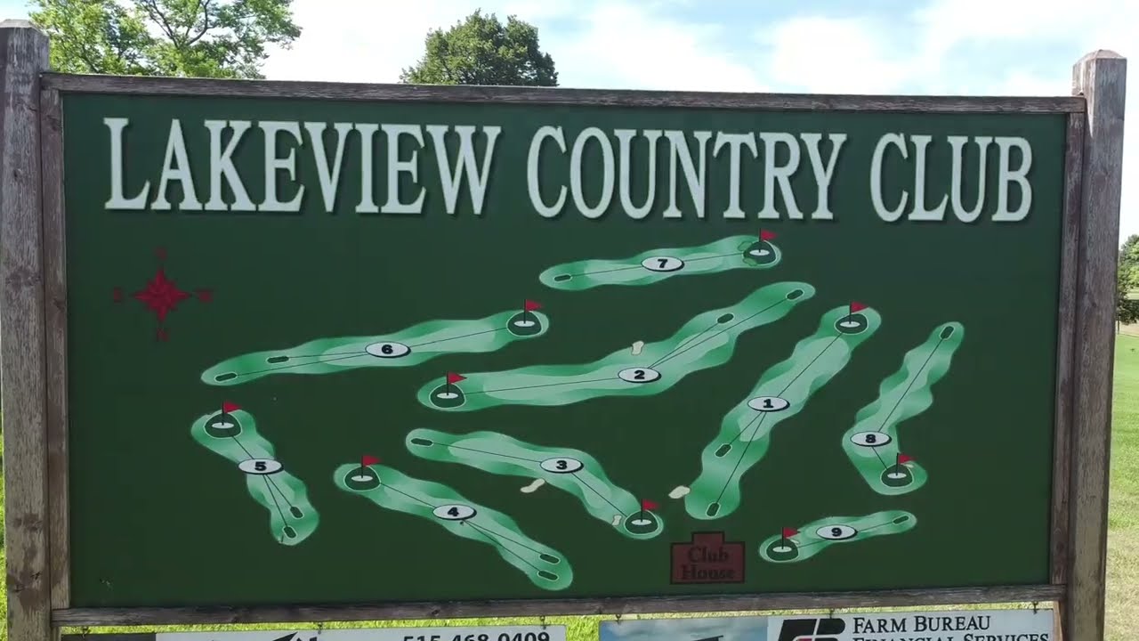 Lakeview Country Club, Winterset Iowa.. Quick flyover holes 1 - 9