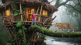 I Spent 180 Days Building a Bamboo Tree House to Survive in the Jungle