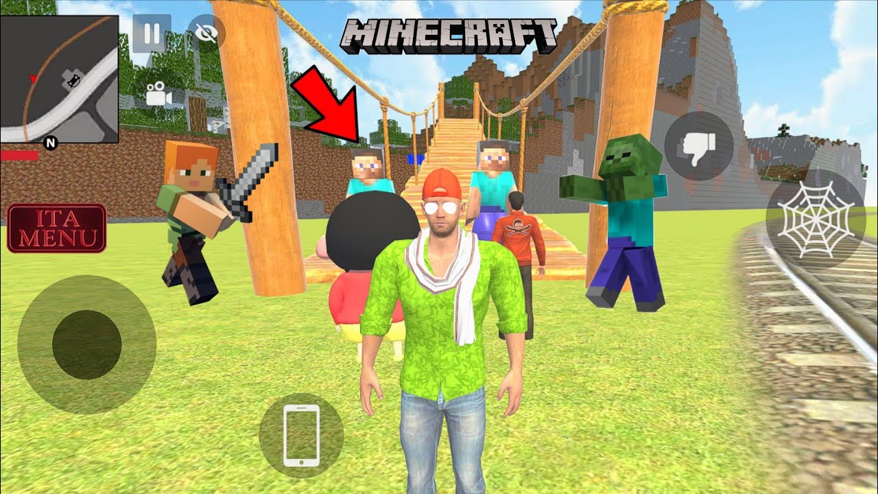 Jack going to his Minecraft friend village🤩🥳 Indian theft aura simulator game