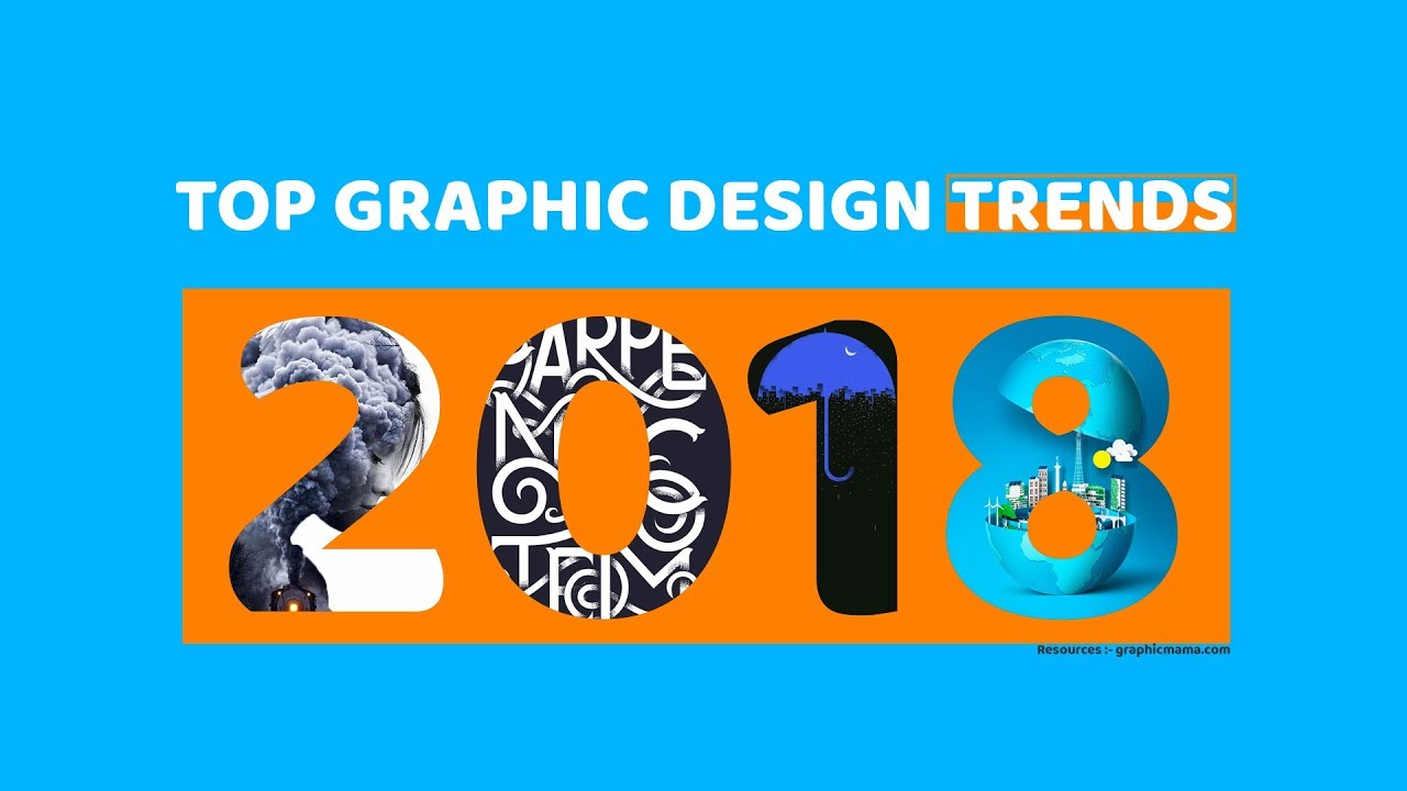 Top graphic. Graphic Design trends 2018.