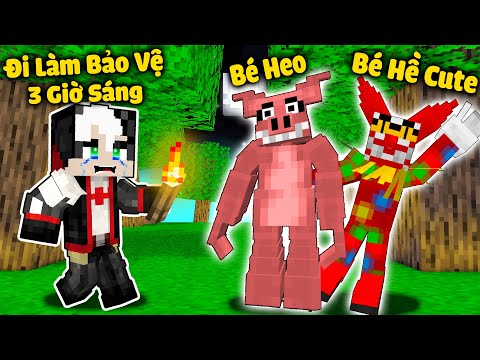REDHOOD THỬ THÁCH 3GIỜ SÁNG LÀM BẢO VỆ NHÀ HÀNG GẤU FREDDY TRONG MINECRAFT*REDHOOD BỊ GẤU BÔNG TROLL