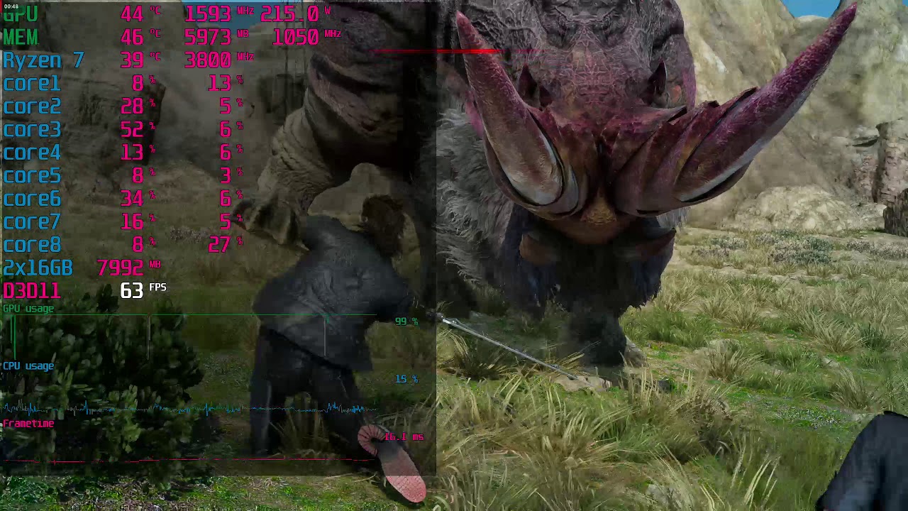 FFXV PC Demo | Monster fighting with optimized settings 1440p