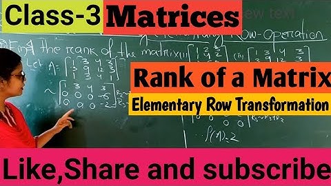 How to find Rank of a Matrix by Elementary row Transformation|Rank of a Matrix
