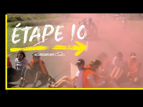 Manifestants sur la route, Kämna frôle le maillot jaune, photo-finish : Le résumé de la 10e étape
