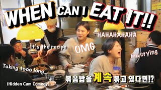 [Eng sub][Prank]Stir Frying Chicken for 40 minutes listening to K-POP!! Subscribe!!