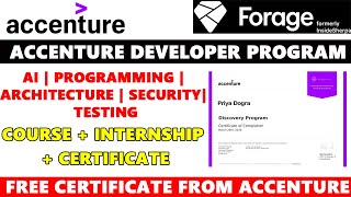 Accenture Free Courses with Certificates | Internships for Students | Free Certificate | Jobs