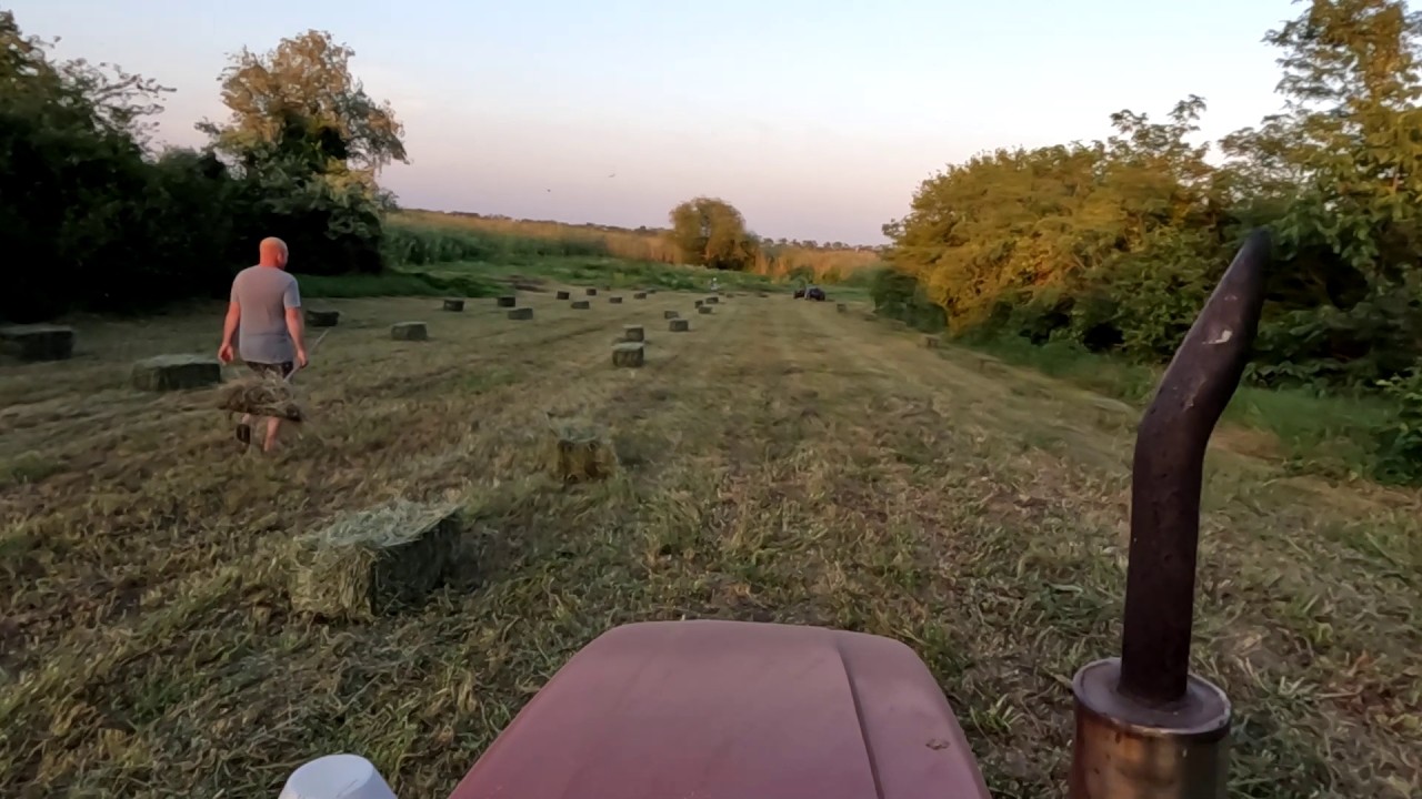 Сгребаем, прессуем сено. Жара за 40+. Как заготовить сено.