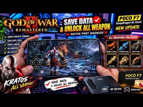 NEW UPDATE! God Of War 3 Remastered Native Port Android | Save Data & Unlock all weapon (POCO F7)